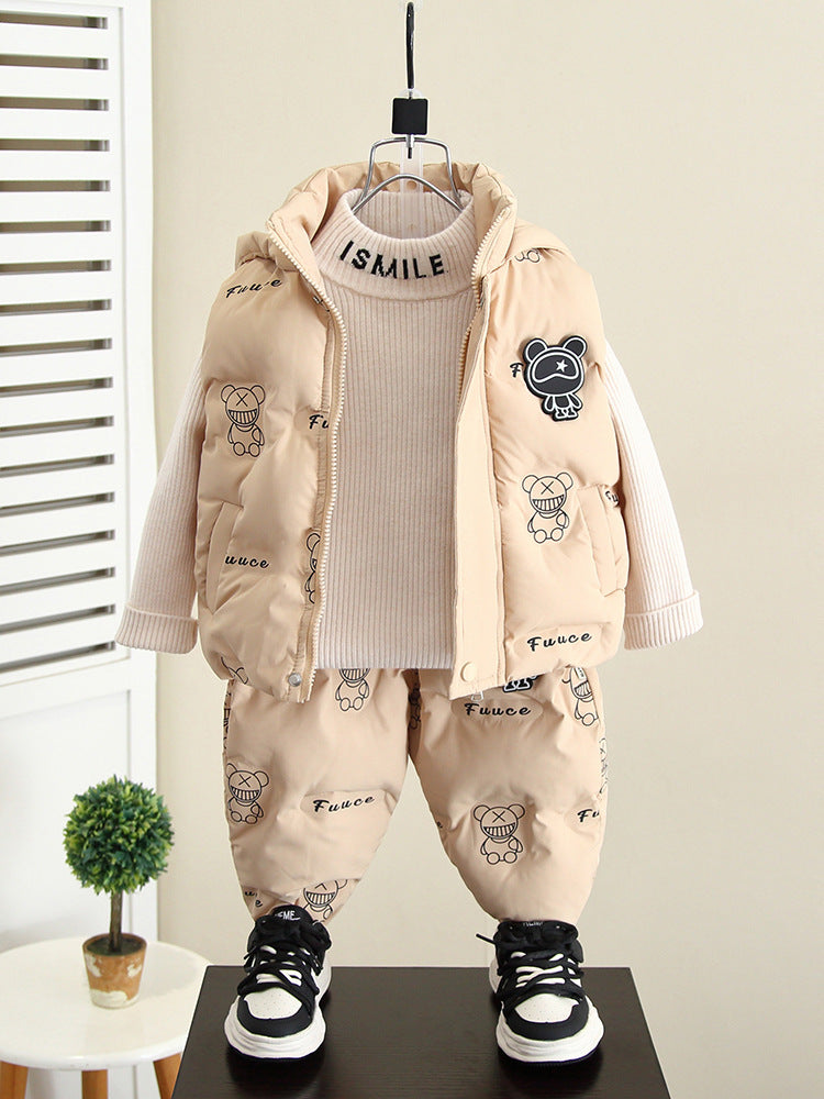 Children's Down Cotton Vest and Pants