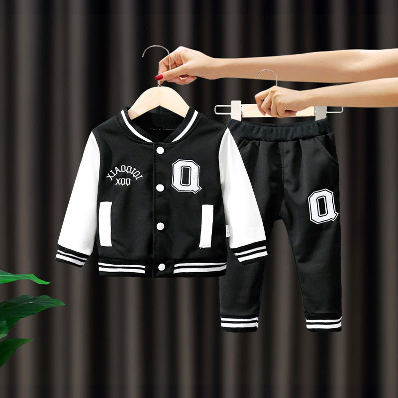 Baby Boys' Cotton Two-Piece Outfit for Spring and Autumn