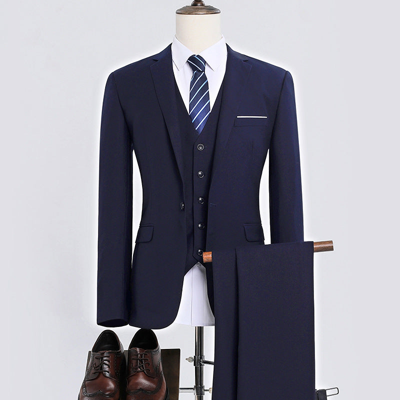 Men's Slim Fit Three-Piece Business Suit