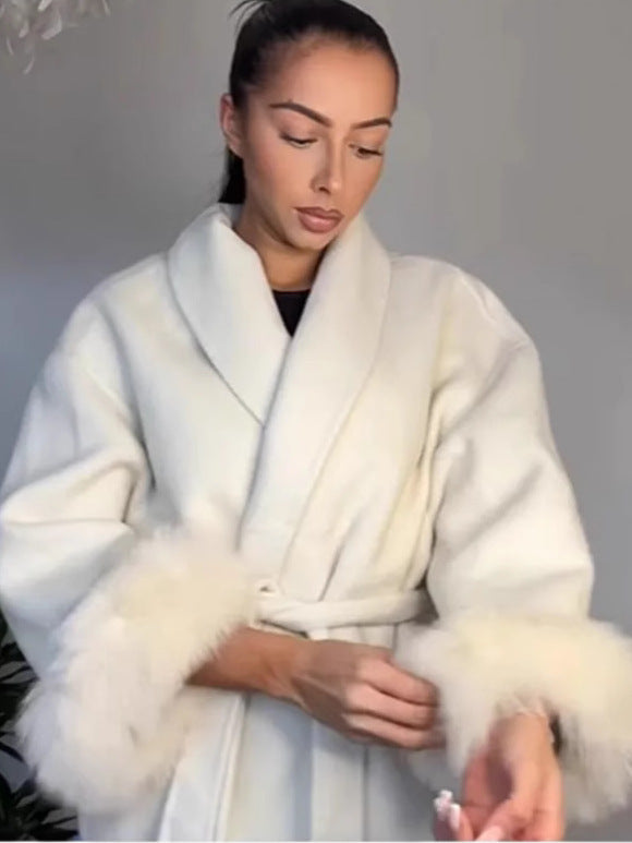Women's Wool Blend Mid-Length Coat
