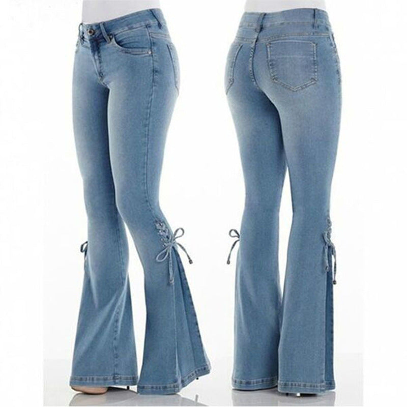 Stretch Flared Denim Jeans
