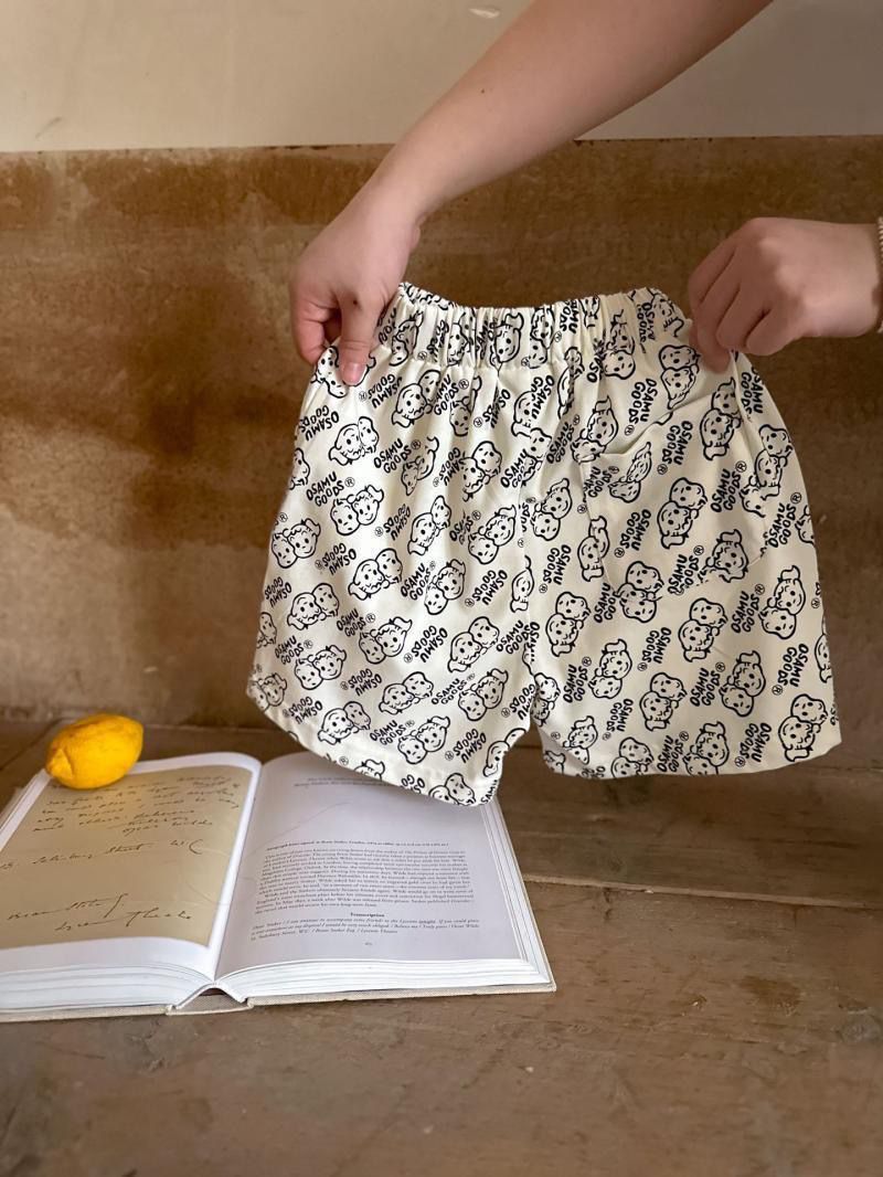 Children Cartoon Print Elastic Waist Shorts
