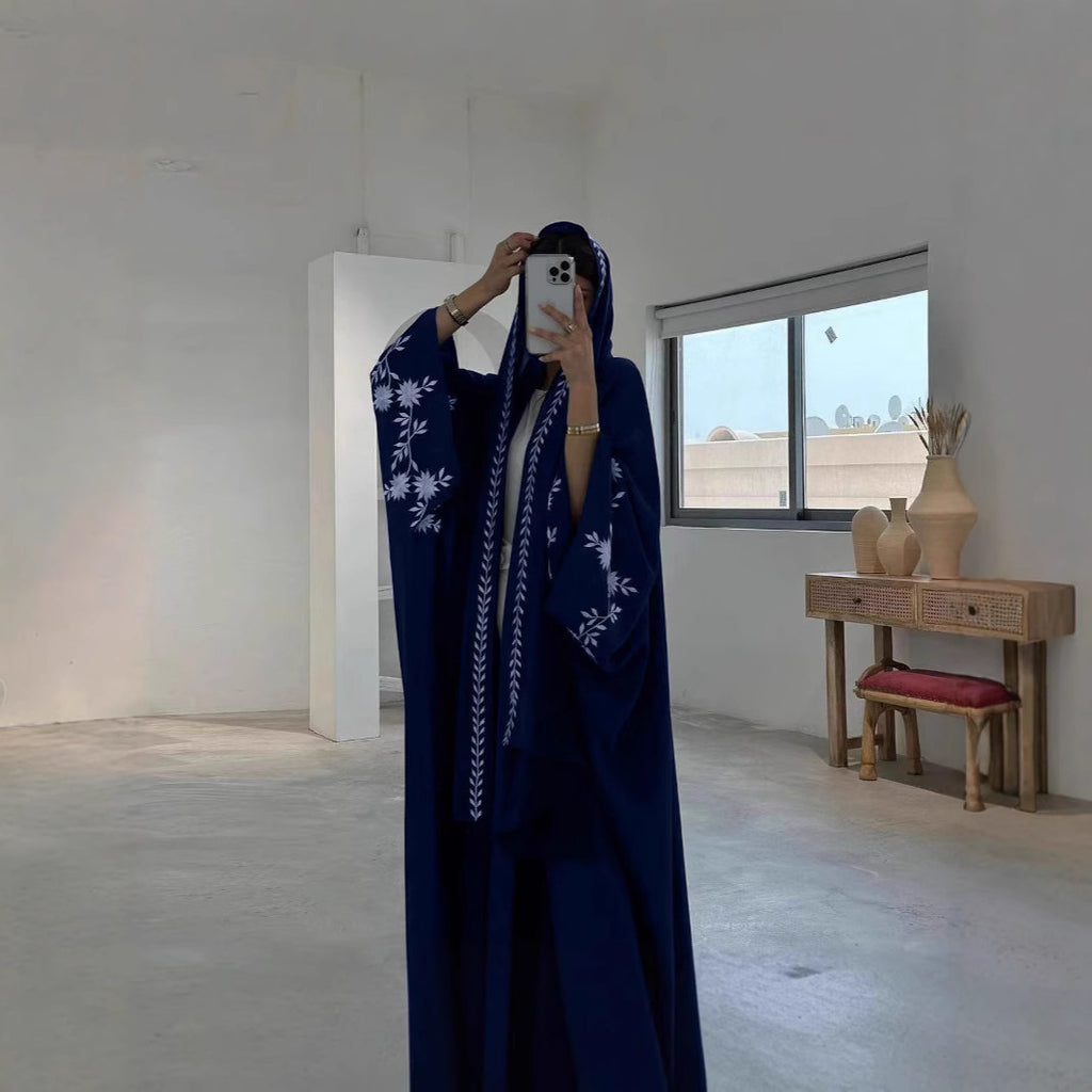 Embroidered floral robe