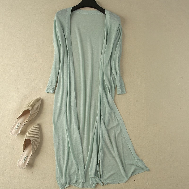 Women's Linen Ice Silk Knitted Cardigan