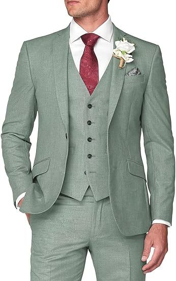 Men's Three-Piece Slim Fit Suit for Business and Wedding