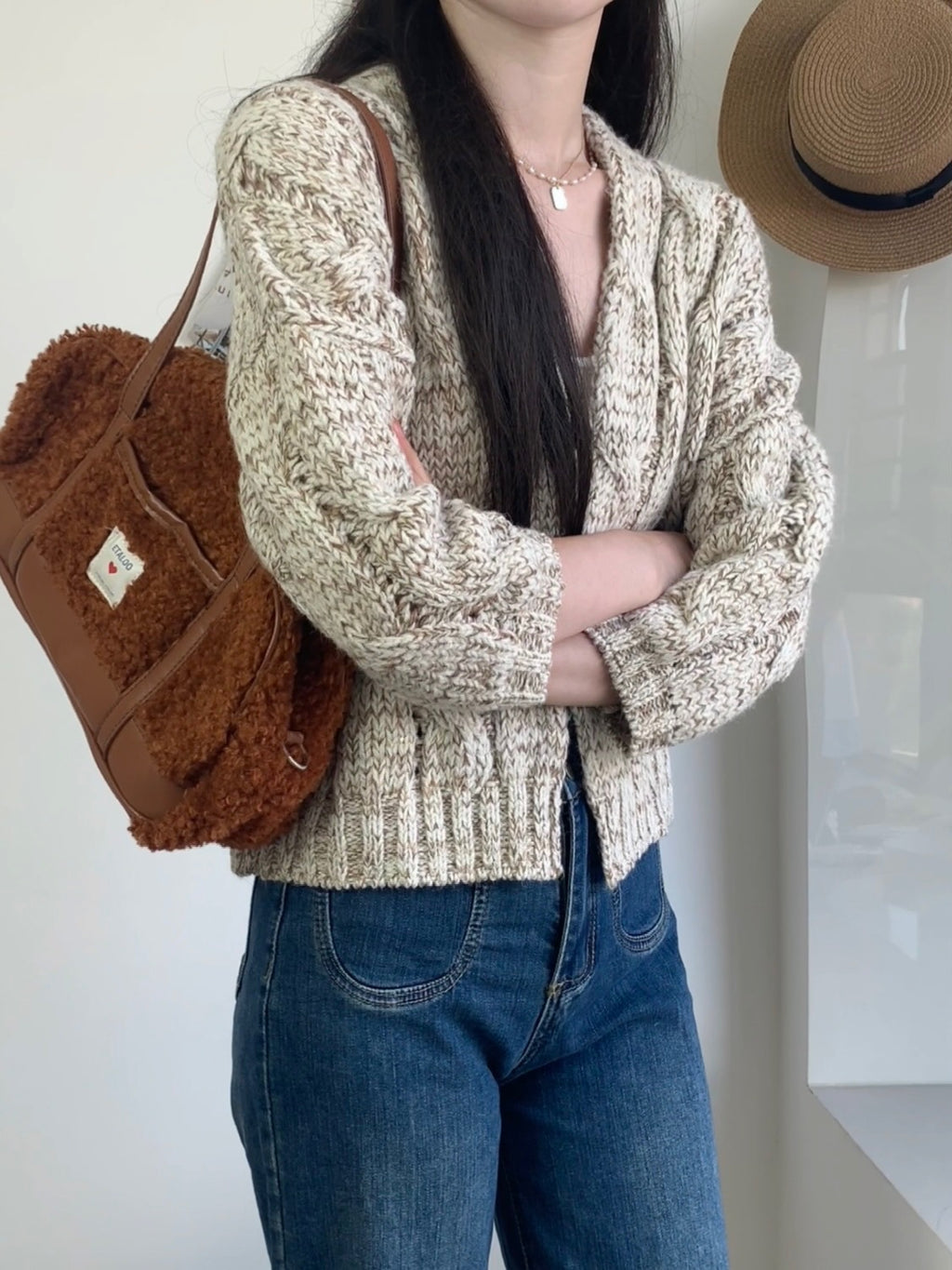 Twist Knitted Cardigan for Women