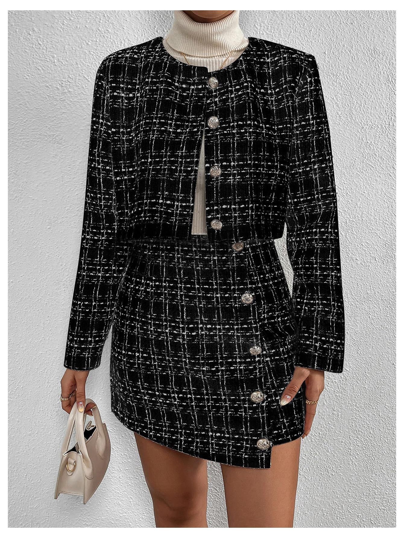 Elegant Women's Jacket and Skirt Suit