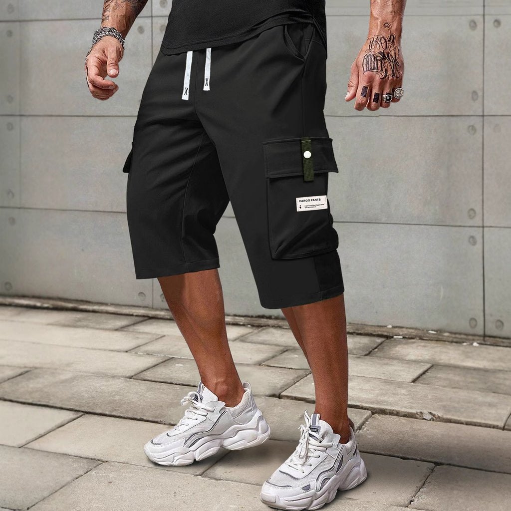 Men's Summer Cargo Shorts Straight Cropped Pants