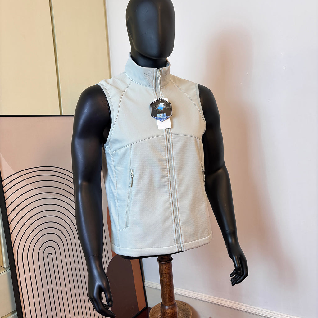 Fleece-lined high collar vest
