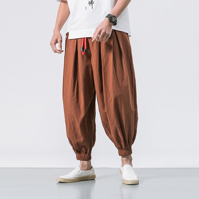 Cotton Linen Men's Casual Trousers
