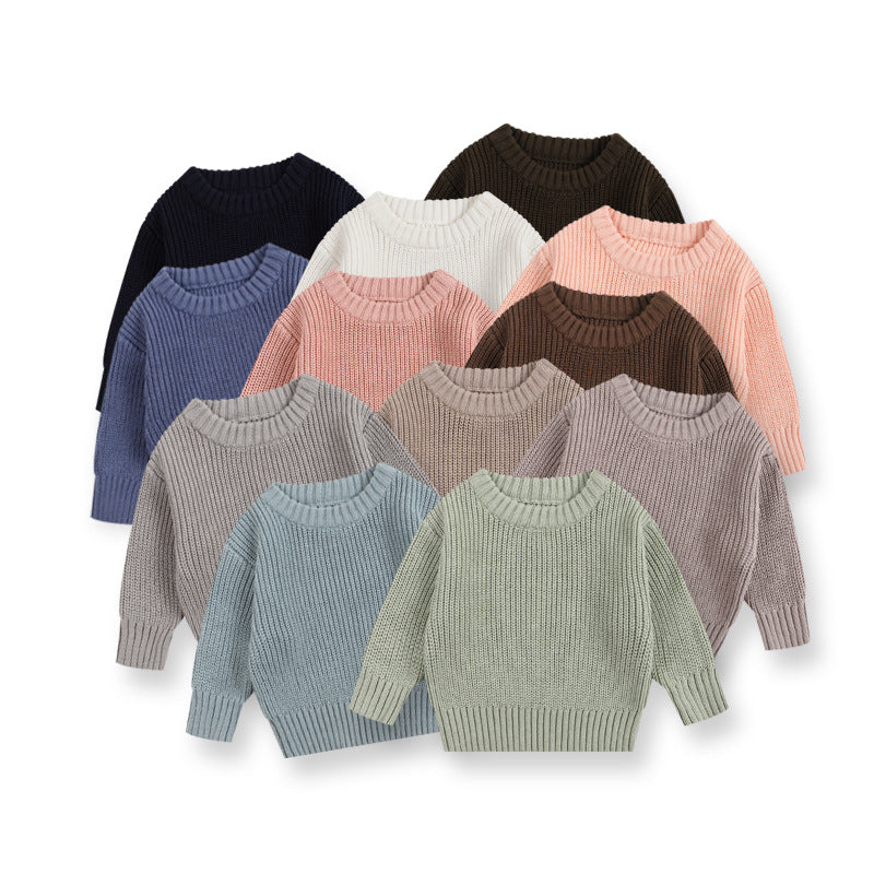 Baby Cotton Crewneck Sweater for Boys and Girls