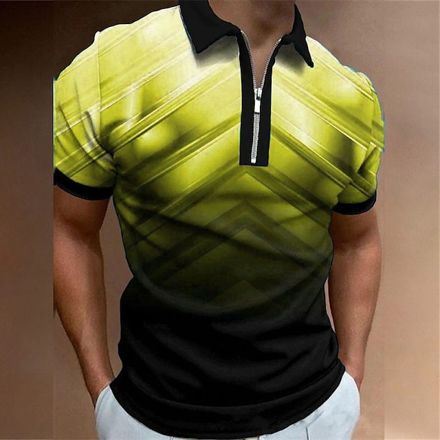 Men's 3D digital printed street short-sleeved shirt