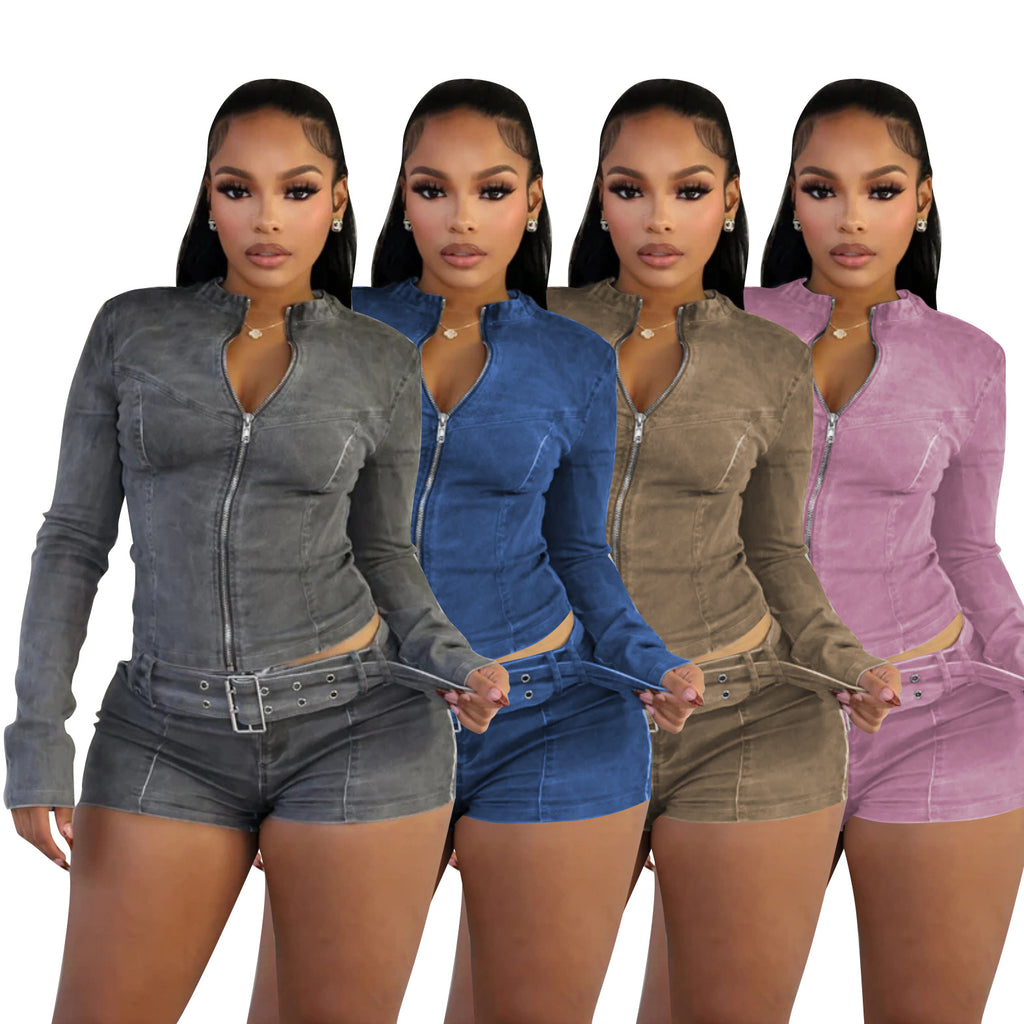 Women's Denim Shorts Set