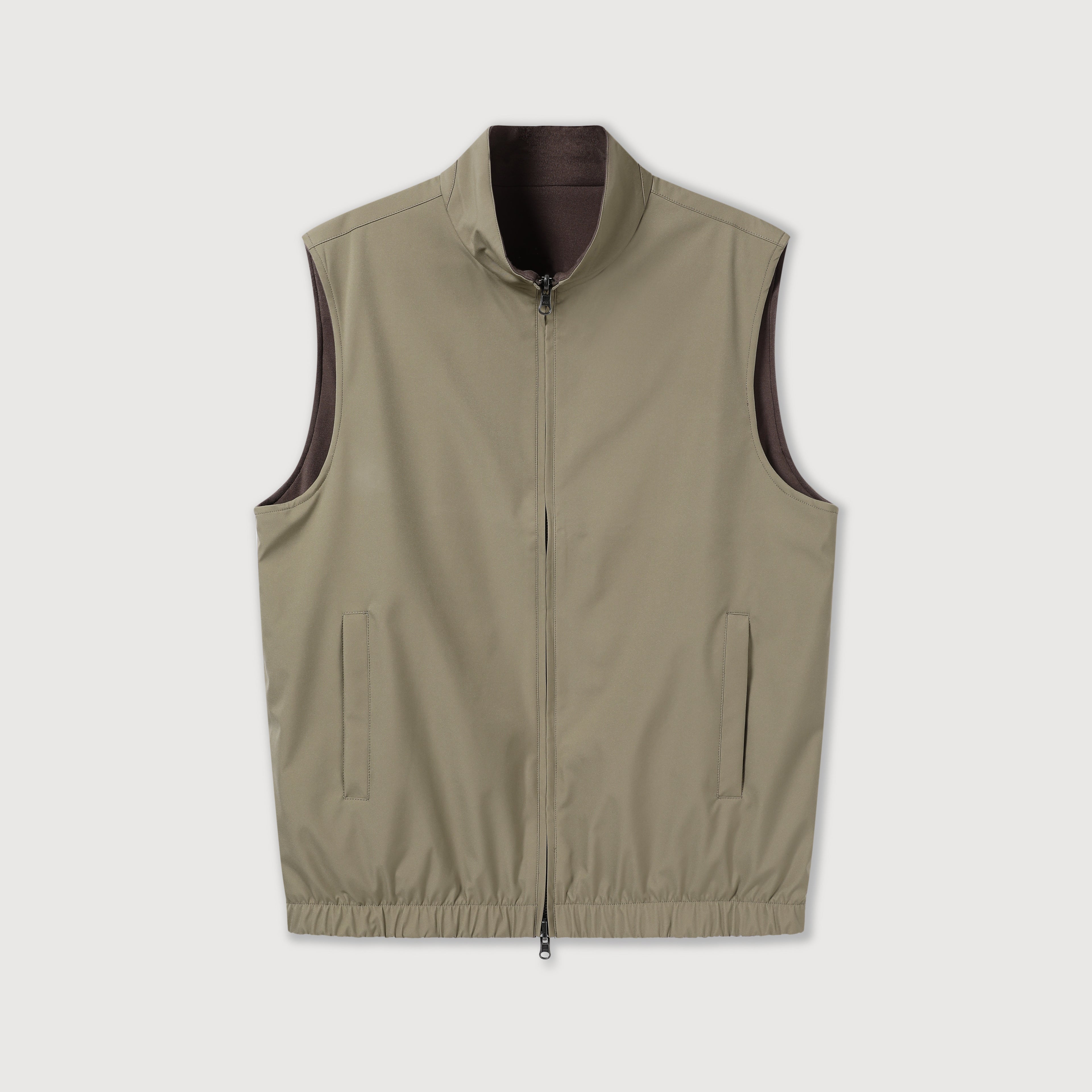 Reversible Nylon Cashmere Vest Jacket