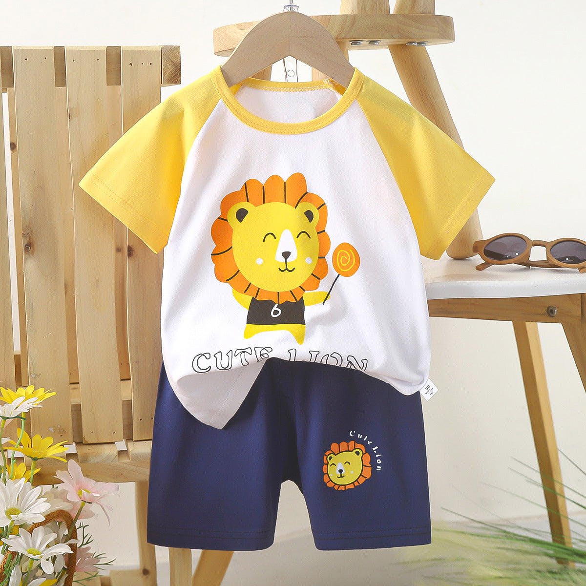Children's Short Sleeve Cotton Two-Piece Set