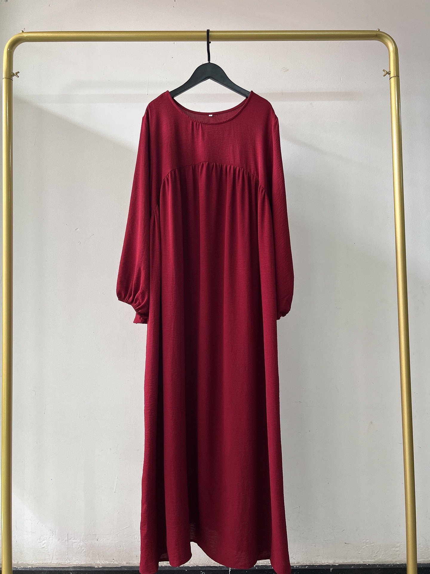 Wide and soft pure-color dress and long robe