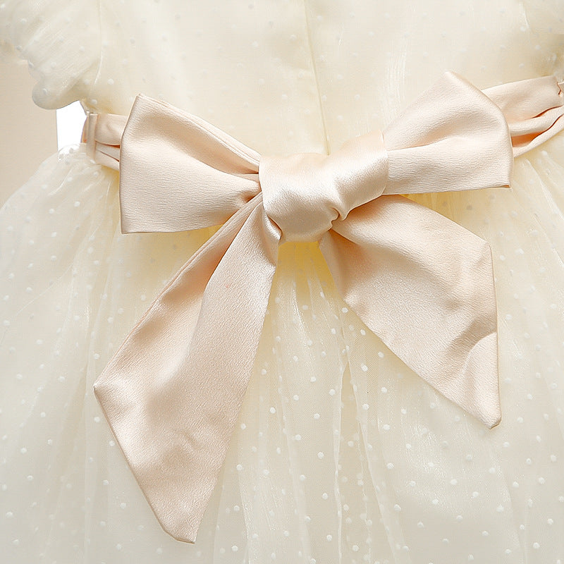 Girl's Puff Sleeve Mesh Princess Dress