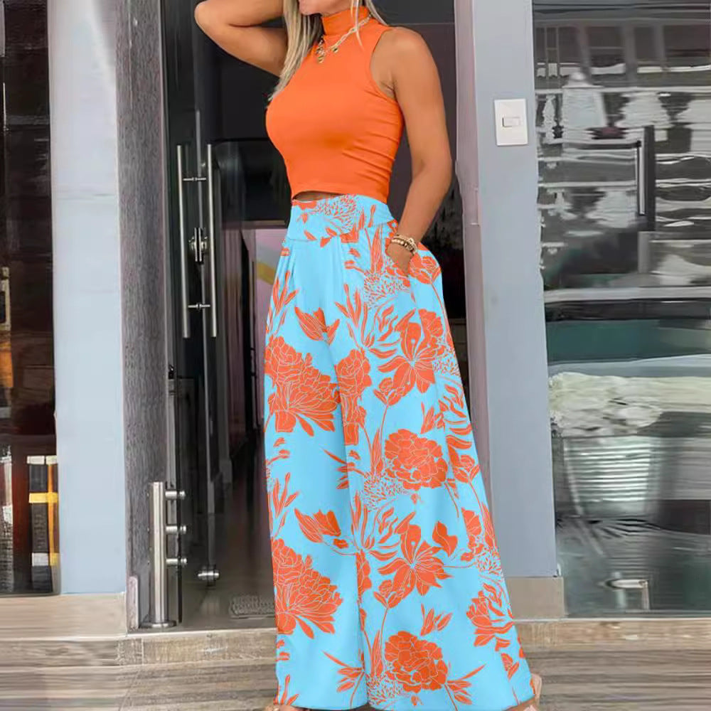 Fashionable women's wear with vests and trousers