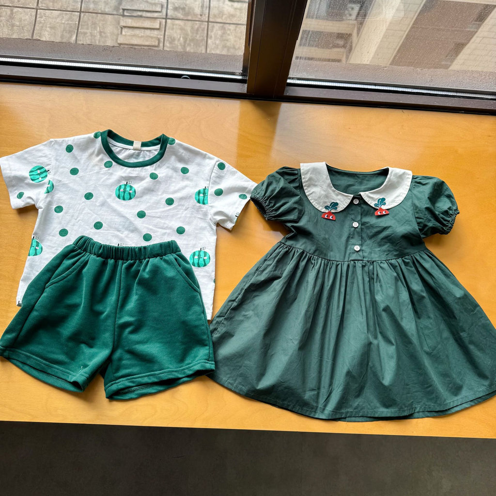 Children's Summer Sibling Outfit Cotton Set