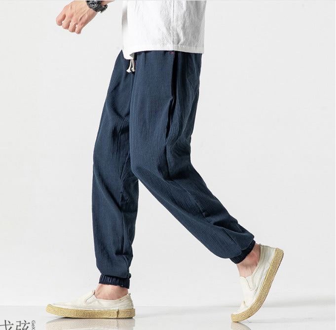 Cotton Linen Men's Casual Trousers