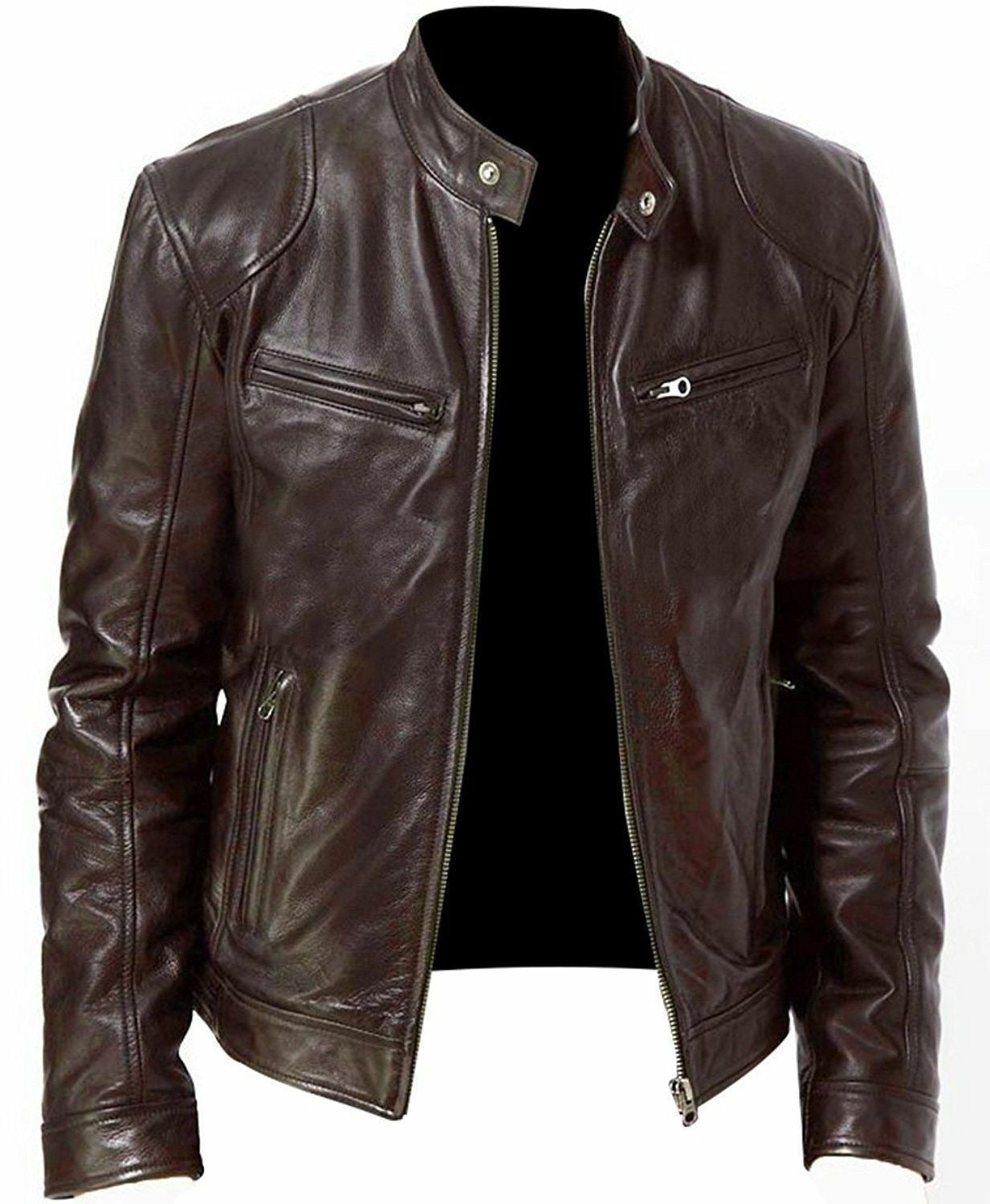Men's Winter Business PU Leather Jacket