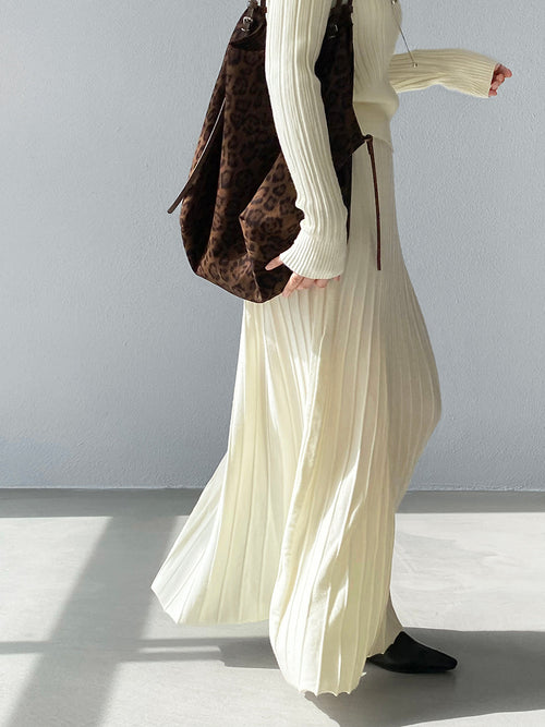 French Style Knitted Sweater Skirt Set