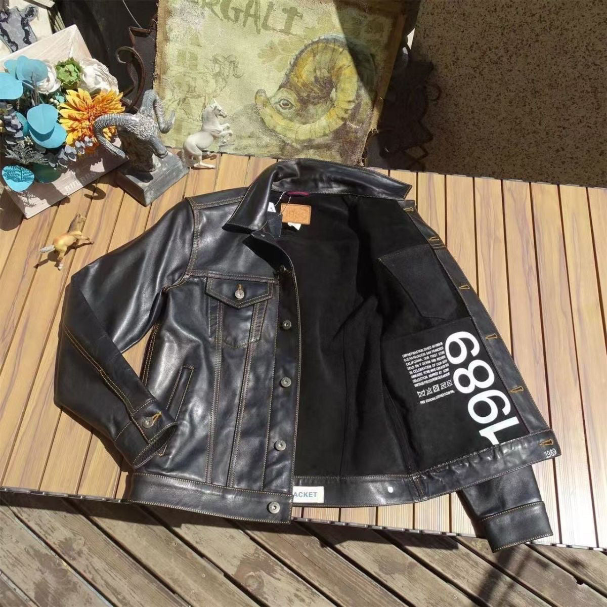 Men's Retro Genuine Leather Biker Jacket