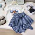 Girls' Cartoon Print T-Shirt and Skirt Set
