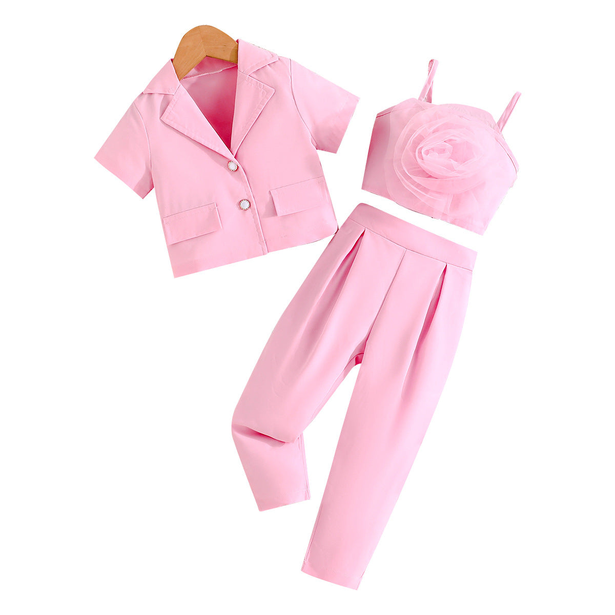 Girls' Mesh Floral 3-Piece Outfit