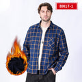 Men's Fleece-Lined Flannel Plaid Shirt