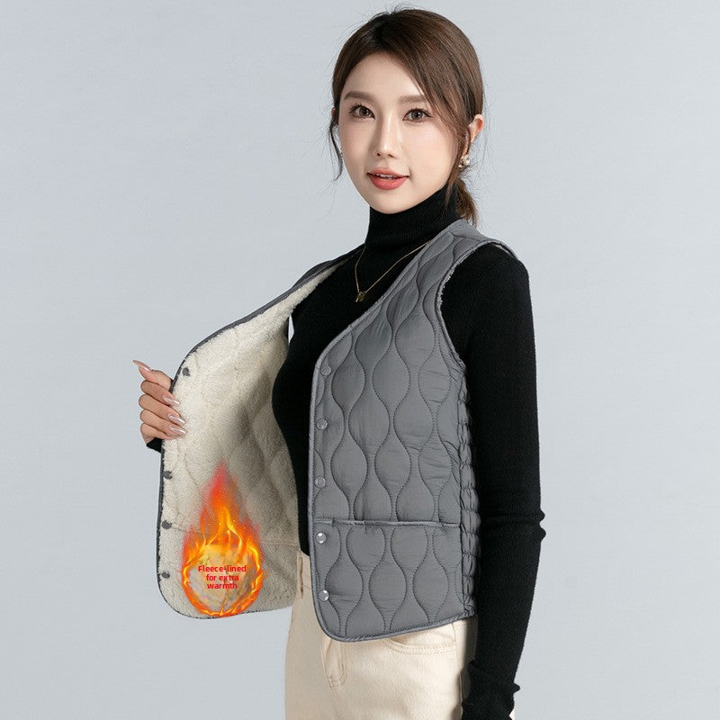 Women's Fleece-Lined Down Cotton Vest
