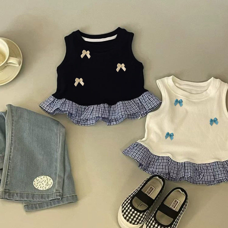Girls' Lace Trim Sleeveless Vest
