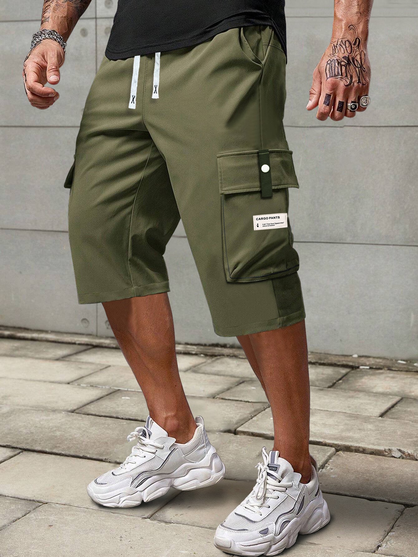 Men's Summer Cargo Shorts Straight Cropped Pants