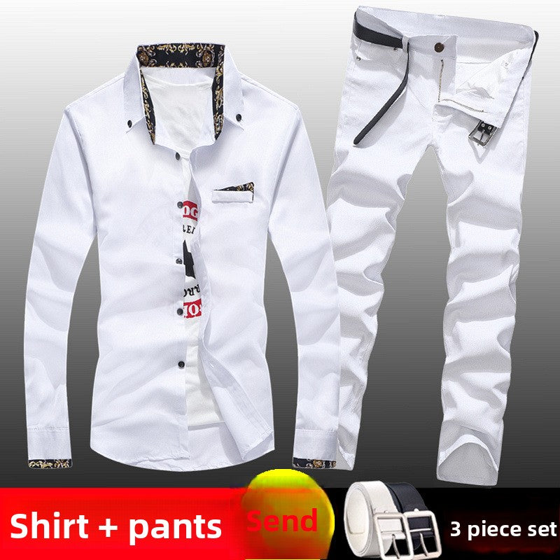 Men's Denim Jeans and Shirt Set