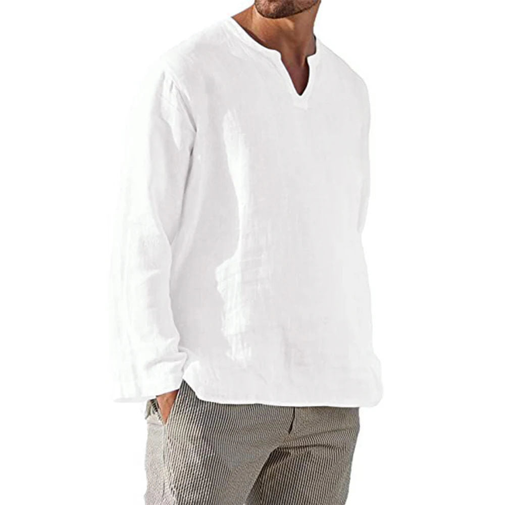 Mens Casual Linen Blend Shirt