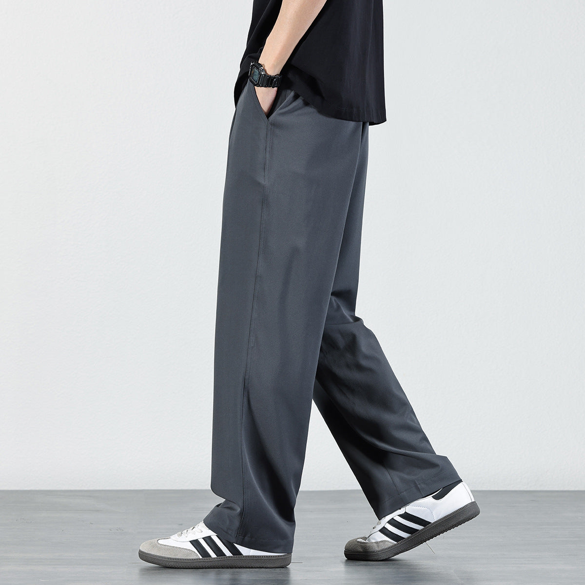 Men's Ice Silk Draped Casual Trousers
