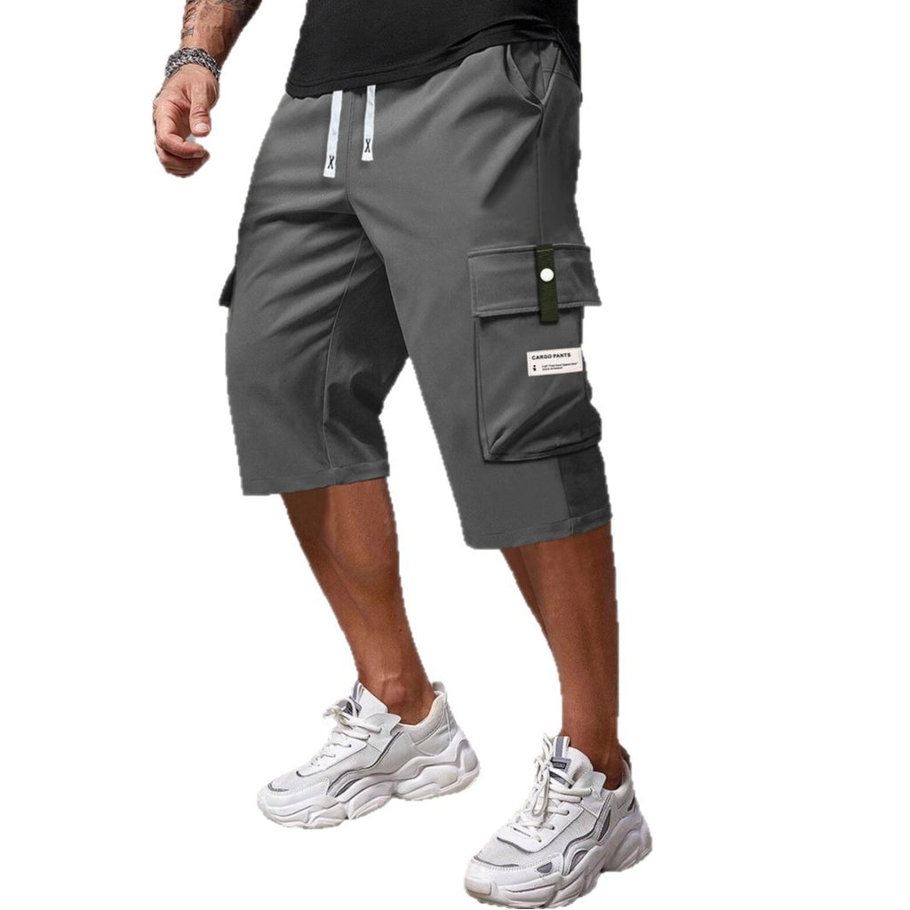 Men's Summer Cargo Shorts Straight Cropped Pants