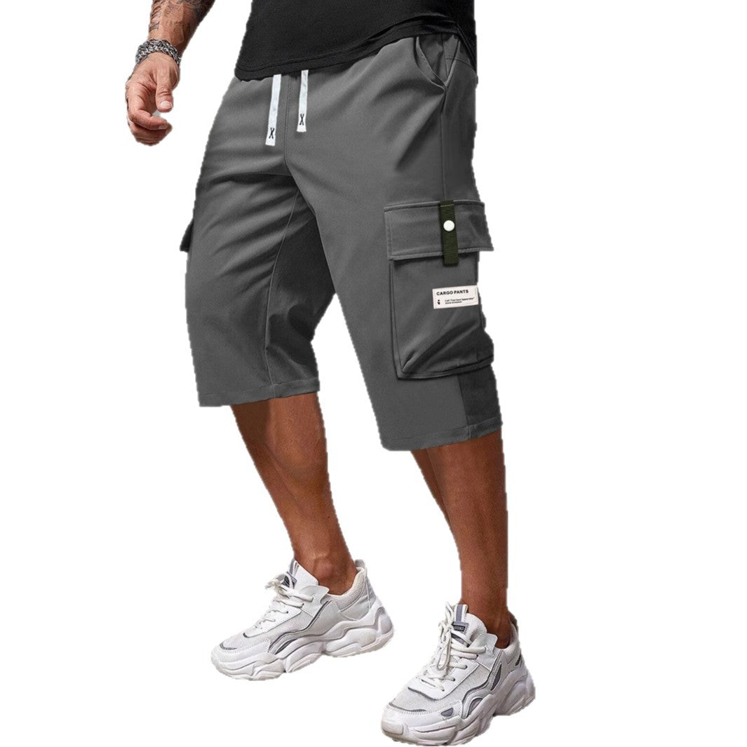 Men's Summer Cargo Shorts Straight Cropped Pants