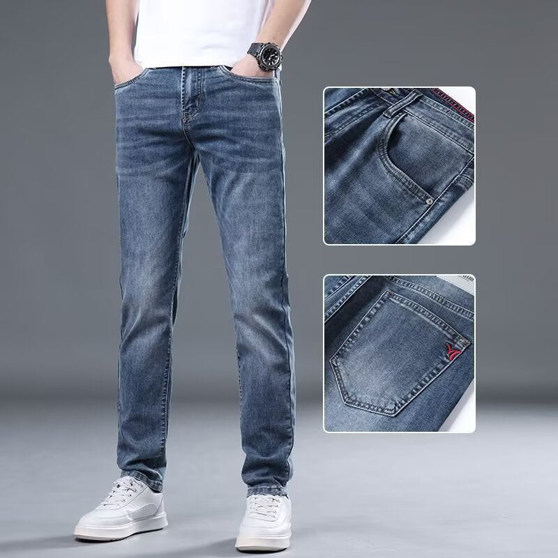 Men's Slim-Fitting Long Jeans