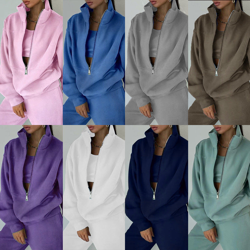 Casual Fashion Suit for Women - Two-Piece Set Sweatshirt and Trousers