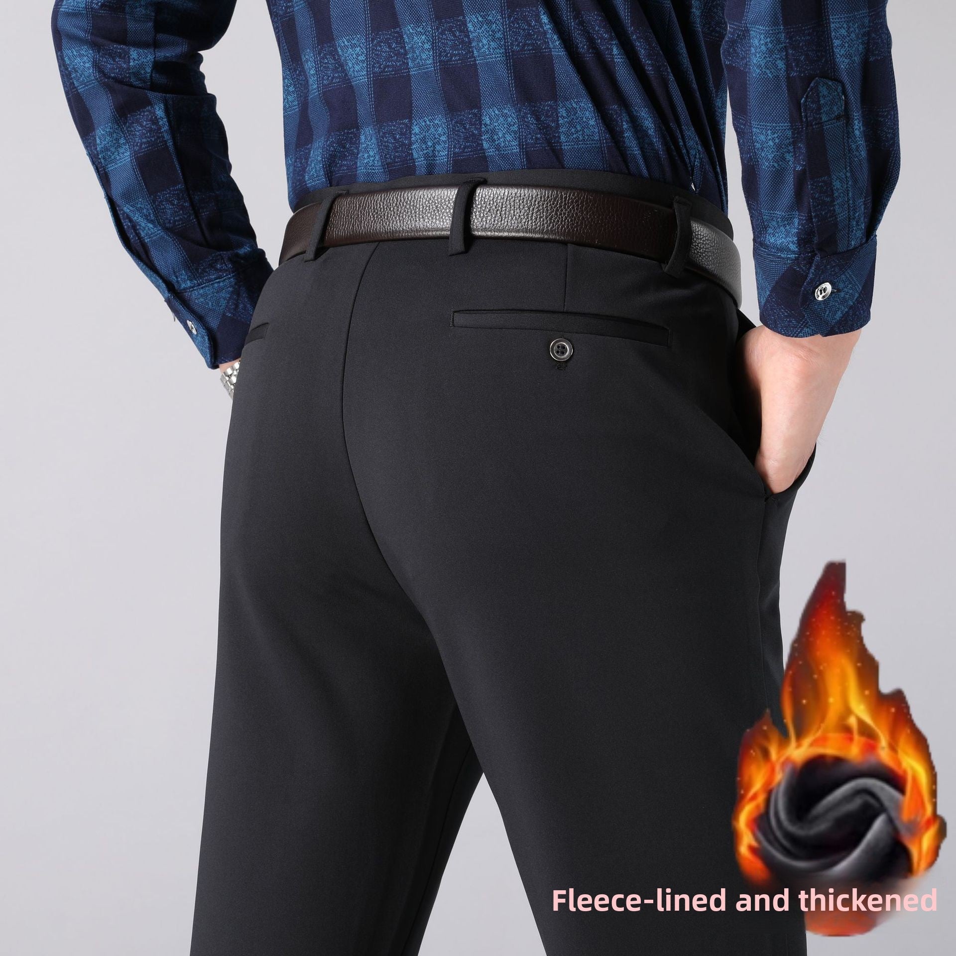 Men's straight-leg suit trousers