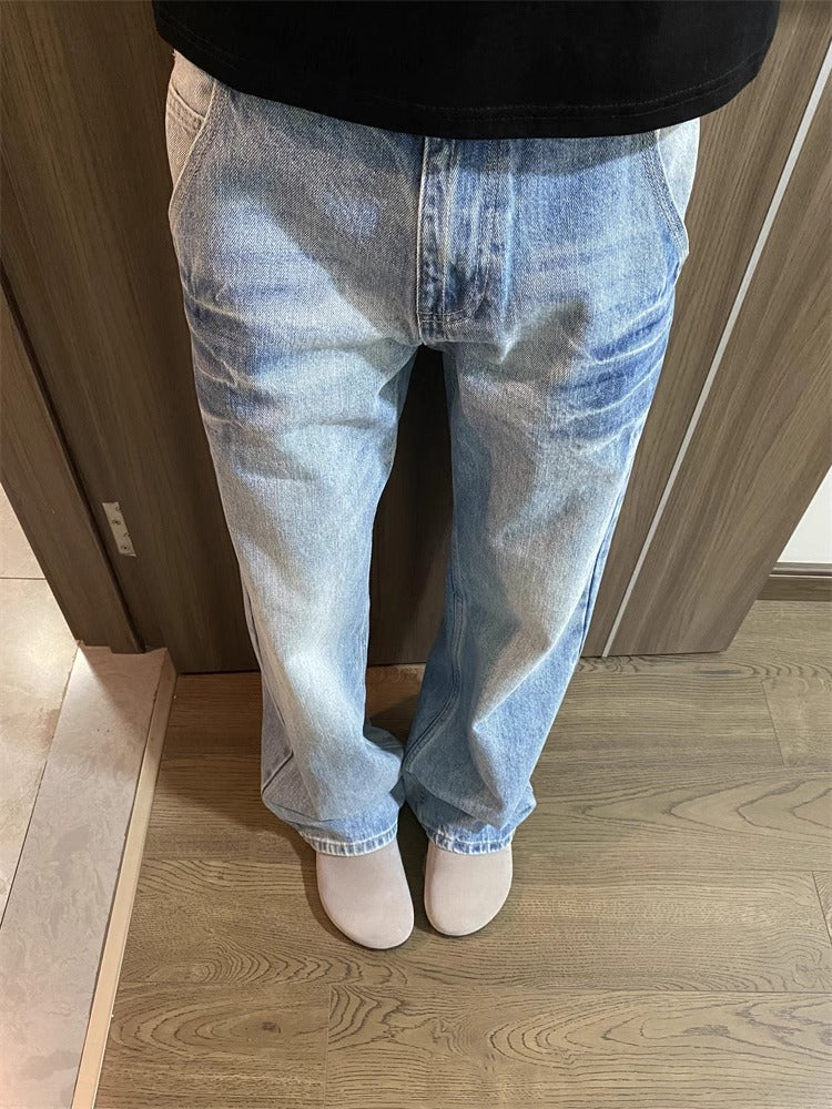 Straight-leg loose wide-leg jeans