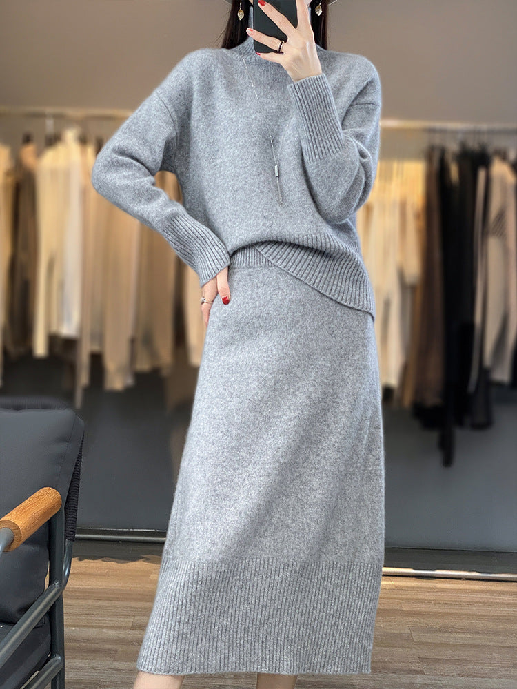 Womens Knitted Suit - Top and Skirt