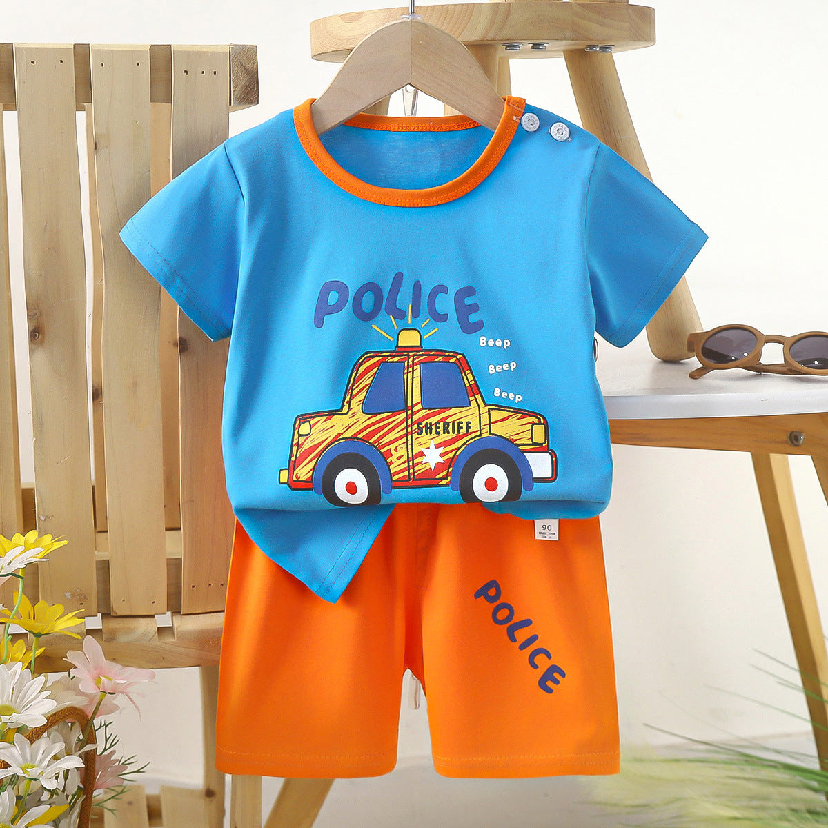 Children's Short Sleeve Cotton Two-Piece Set