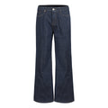Jeans - Washed straight-leg wide-leg with slight ruffles