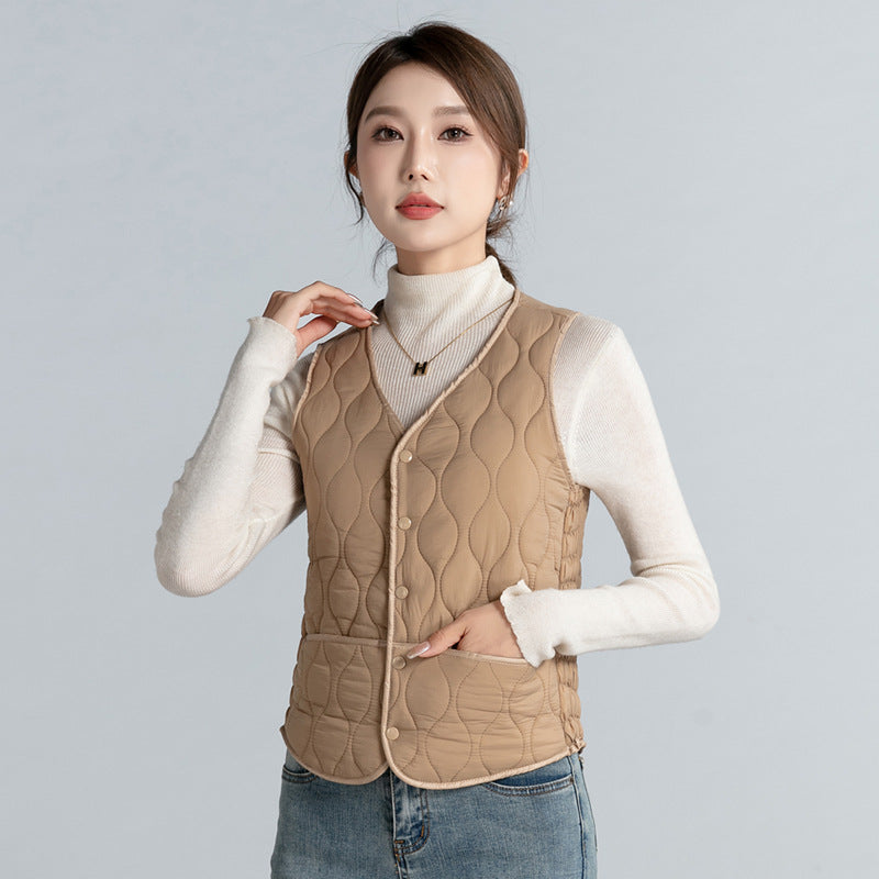 Women's Fleece-Lined Down Cotton Vest