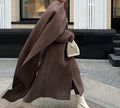 Scarf Collar Long Retro Coat for Women