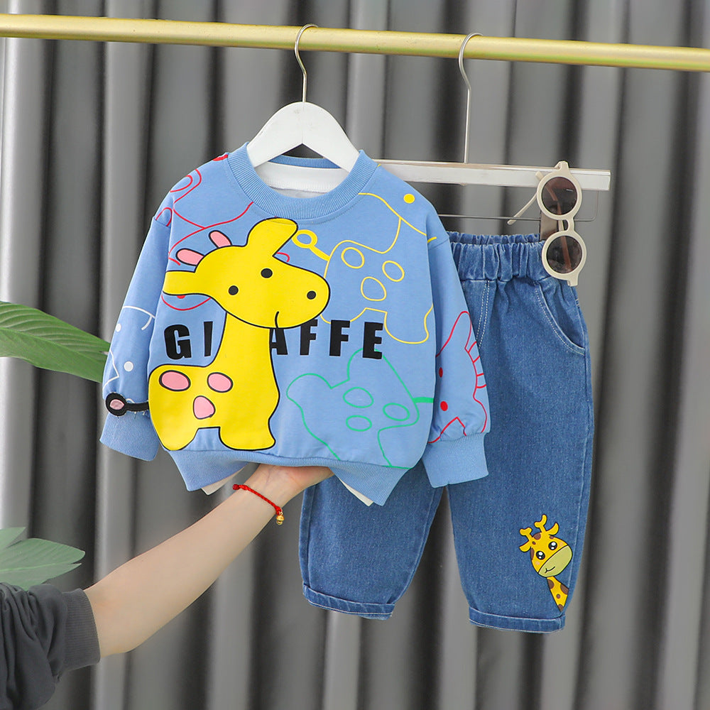 Boys' Cartoon Cotton Two-Piece Set