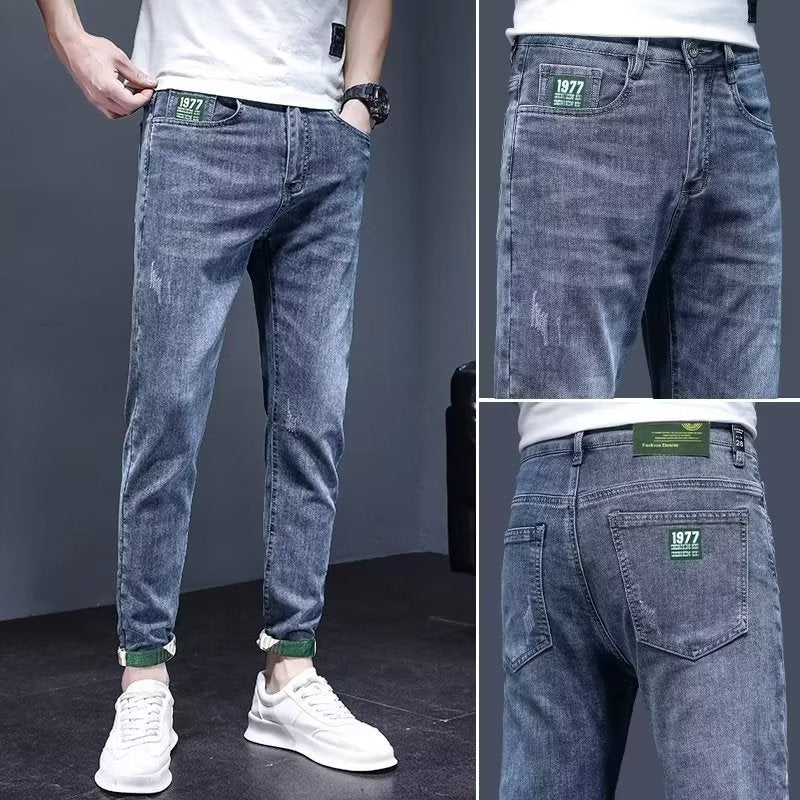 Men's Slim-Fit Stretch Cropped Jeans