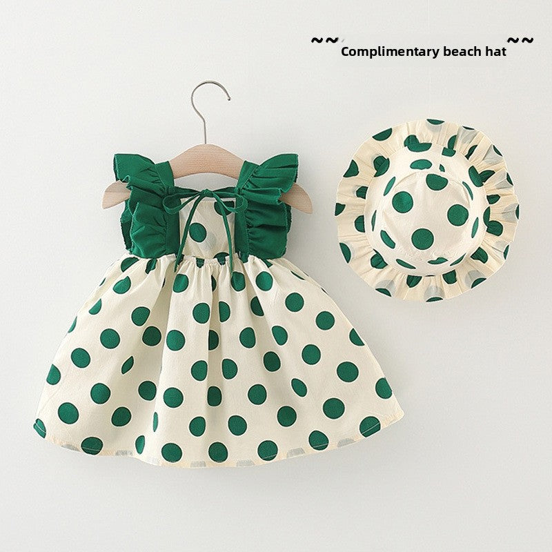 Girls' Floral Summer Dress with Hat